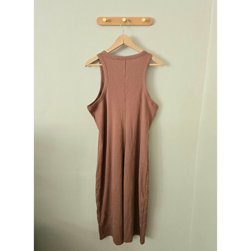 NWT Gap Ribbed Tank Midi Dress-Russet Brown, XL
